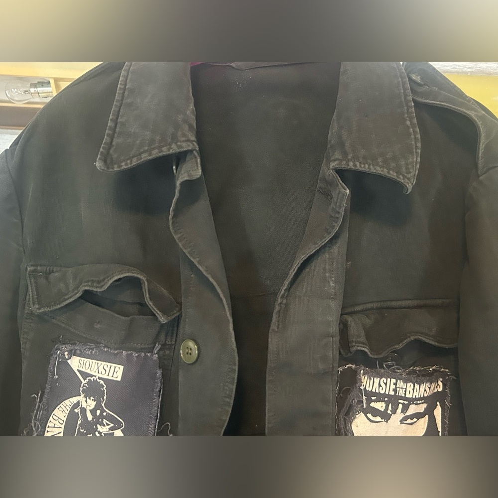 Vintage German military SIOUXSIE SIOUX DIY jacket black punk goth - Picture 6 of 9